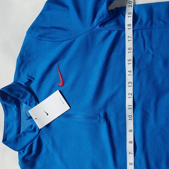 Nike Running Shirt Womens Blue Dri-Fit 1/2 Zip Mock Neck Long Sleeve Size L - Picture 8 of 10